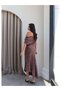 Draped Cowl Neck Asymmetric Dress - 5