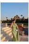 One-Shoulder Shawl Detailed Satin Dress E.H Collection - 6