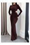 Waist-Shaped Padded Long-Sleeved Dress - 3