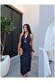 Halter Neck Chest Detail Denim Dress - 4