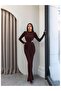 Waist-Shaped Padded Long-Sleeved Dress - 4
