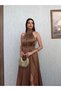 Halter Neck Slit Satin Dress - 4