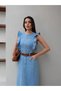 Belted Ruffle Detail Denim Dress - 6
