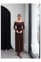 Asymmetric Collar Ruched Detail Maxi Dress