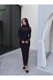 Lined Lace Detail Mock Neck Dress - 5