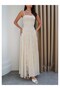 Strappy Floral Embroidered Tulle Detail Dress - 3