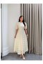 Balloon Sleeve Floral Embroidered Dress - 4