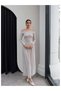 Asymmetric Collar Ruched Detail Maxi Dress