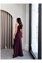 Asymmetrical Collar Draped Maxi Dress - 5