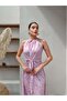 Floral Waist Tie Slit Dress - 4