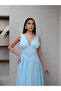 Floral Embroidered Waist Corset Midi Dress - 2