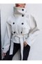 Mock Neck Short Melton Coat - 3