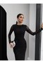 Varaklı Sleeve Sheer Midi Dress - 4