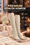 Original Women's 4 Pairs of Premium Cotton Below-Knee Socks, Non-See-Through, Opaque, Non-Rubberized, Non-Pressing, Non-Marking, Breathable, Skin-Friendly, Soft Textured, All-Day Comfort, Luxury Women's Socks |   4-Pack - Beige - 8