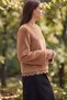 Women's Crew Neck Lace Wide Sleeve Soft Beard Sweater - 2