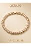 316L Steel Women's Bracelet with Zircon Stone V Design Zigzag Motif Model - 2