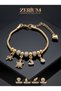 Women's Steel Charm Bracelet Premium Series Turtle and Heart Figured Lucky Bracelet - 3