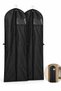 2-Pack PEVA Extra-Long Garment Bags for Dresses, Coats & Suits, 180 × 60 cm Each, Clear Window, Full-Length Zipper, Foldable, Black