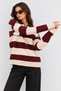 Women's Striped Polo Collar Knit Sweater - 4