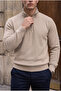 Lars Selanik Knitted Fabric Half Zipper Men's Sweatshirt - Gravel - 2