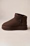 Stoned, Fur Lined, Thick Sole, Short Suede Boots - 2