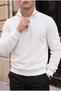 Lars Selanik Knitted Fabric Half Zipper Men's Sweatshirt - Ecru - 3