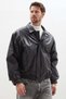 Zippered Polo Collar Casual Faux Leather Coat - 6