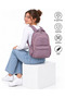 34100 Plum Water Resistant Fabric School Bag Unisex School Backpack - 3