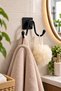 Bathrobe Hanger with 2 Hooks | |   Self-Adhesive | |   Door Hanger Kitchen Cloth Hanger Home Bathroom Metal | |   Strong Adhesive | |   Multi-Purpose Hanger Behind Door Robe Hanger Kitchen Hanger Bathroom Hanger Clothes - 4