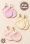 Baby Girl Newborn Combed Organic Cotton Baby Gloves Set of 3 - Colorful