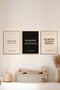 3-Piece Set of Framed Ataturk Quotes Paintings: Sovereignty Is a National Matter, Office Wall Decoration Triata01
