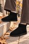 Classic Ultra Mini Platform Chestnut Mini Tan Suede Fur Lined Thin Sole Women's Boots - 8