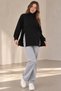 Myra4280 Turtleneck Sweatshirt with Side Zipper - Black - 7