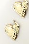 Melted Iron Heart Metal Side Earrings - 2