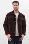 Buttoned Polo Collar Regular Fit Velvet Jacket with Pockets - 2