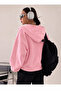 Women's Pink Hooded Detail Zippered Cardigan - 2