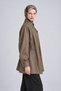 Asymmetrical Detailed Leather Jacket Dark Brown - 4