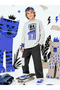 Boy's Set with Tiger Print 100% Cotton T-Shirt - Denim Cargo Pants (3-8 Years) - 6