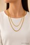 Double Row Layered Snake and Twirl Chain Gold 316L Stainless Steel Women's Necklace - 4