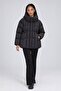 Black stand collar goose down coat - 4