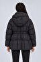 Black stand collar goose down coat - 6