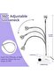 UV LED Nail Lamp with Gooseneck Clip,3W Portable Gel Polish Curing Light,4 Brightness Levels,White - 7
