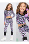 Girls' Sports Set Leopard Print – Crop Top and Sports Leggings (Ages 6-11)