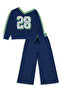 Girl's Tracksuit Set 100% Cotton with Asymmetrical Collar (Ages 7-12) - 4