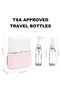 4-in-1 Leak Proof Travel Bottle Set,Refillable TSA Approved Toiletries Containers with Labels and Funnel,Pink - 4