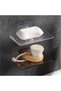 Black Wall Mounted Double Layer Soap Dish,Self-Draining No-Drilling Soap Holder for Bathroom and Kitchen - 4