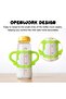 2 Pcs Silicone Baby Bottles Handle,Wide Neck Universal Fit Holders for Self Feeding,Green - 5