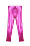 Girl's Metallic Shiny Dark Pink Leggings with Elastic Waistband 6-10 Years - 5