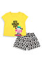 Girls' Set Yellow T-Shirt Shorts Set Spring Summer 2-7 Years - 4