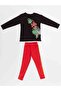 Floral Zebra Girl's T-Shirt Tights Set - 3